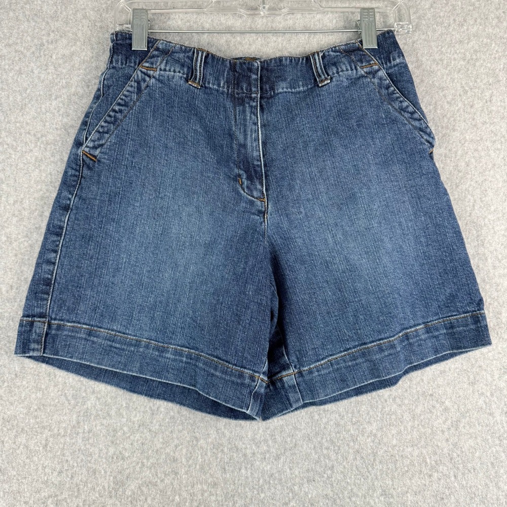 Talbots 6P Denim Shorts High Rise Stretch Blue Preppy Classic